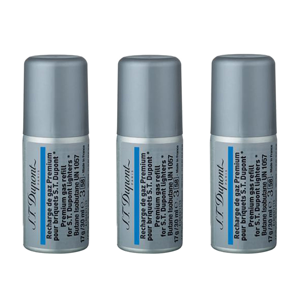 S.T. Dupont Premium Butane 30mL - Blue Lighter S.T. Dupont 3 Pack  