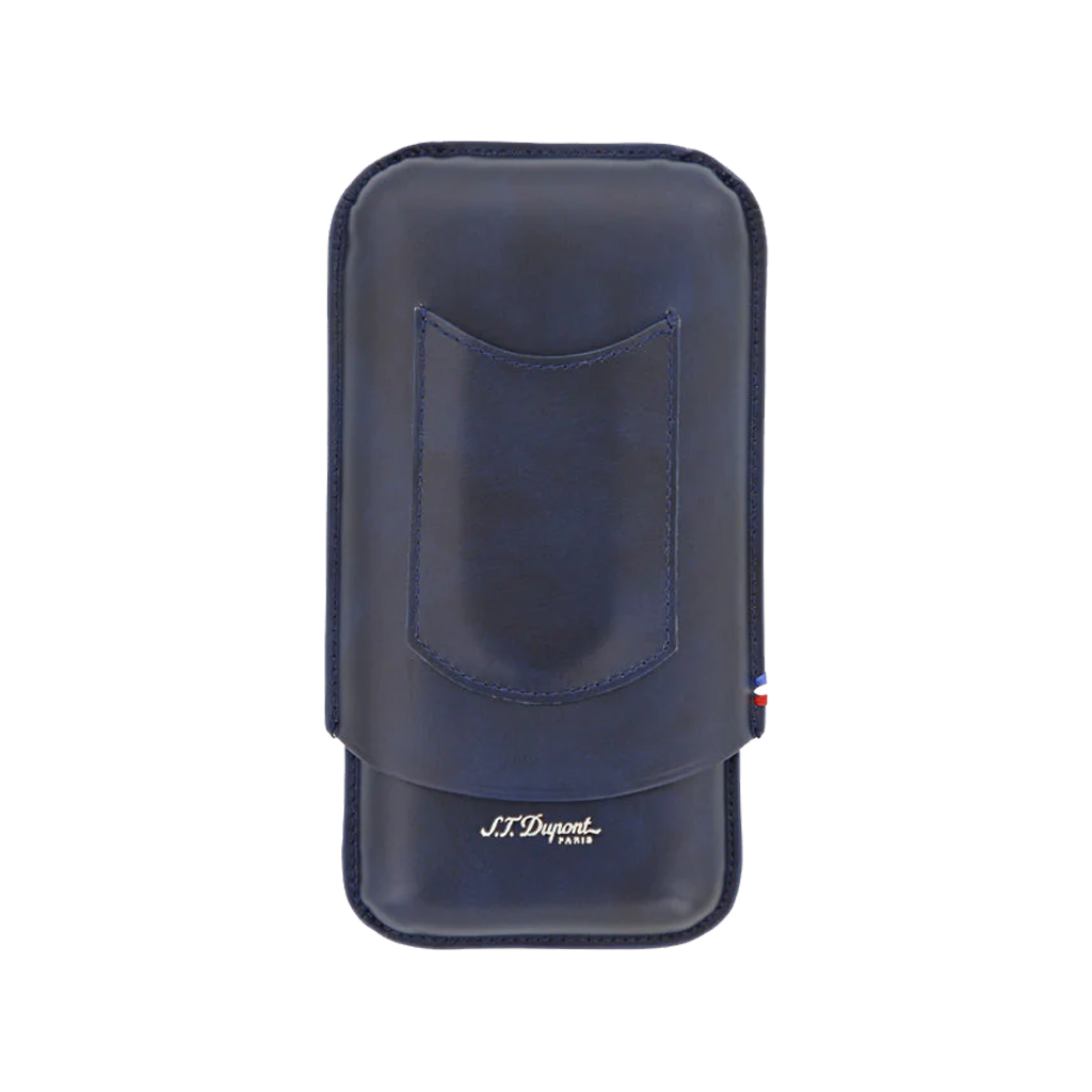 S.T. Dupont Triple Cigar Case Smoking Accessories S.T. Dupont Blue Calfskin  