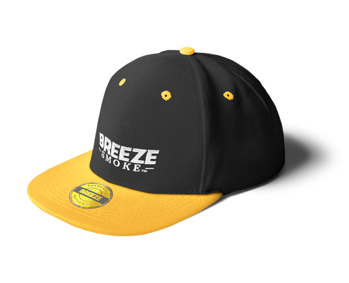 Breeze Smoke Two-Tone Snapback Hat Merchandise Breeze Smoke Black & Mustard Yellow  