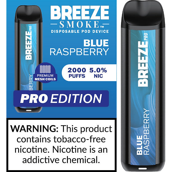 Breeze Pro Disposable Pod Vape Flavor - Blue Raspberry
