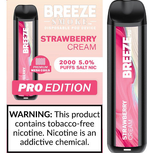 Breeze Pro Disposable Pod Vape Flavor - Strawberry Cream