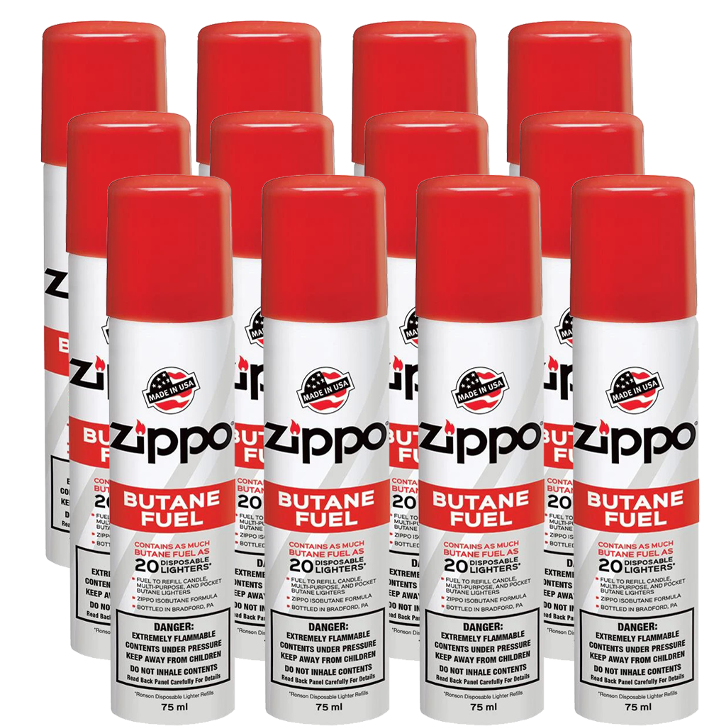 Zippo Butane Fuel 1.48 oz / 42 gr. Zippo Zippo 12 Pack  