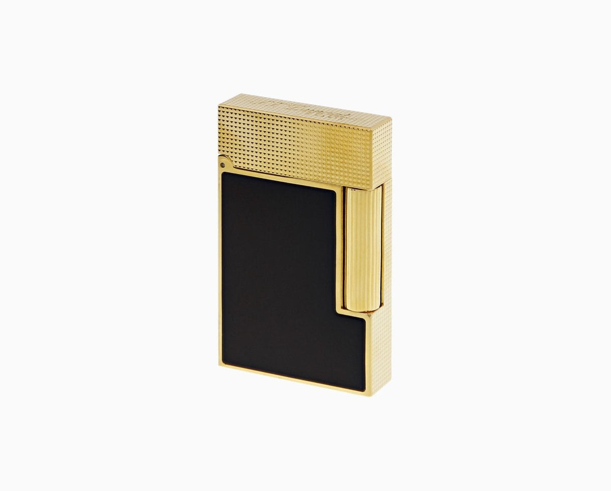 S.T. Dupont Ligne 2 The Perfect Ping Lighter S.T. Dupont Microdiamond Head Black Laquer/Gold  