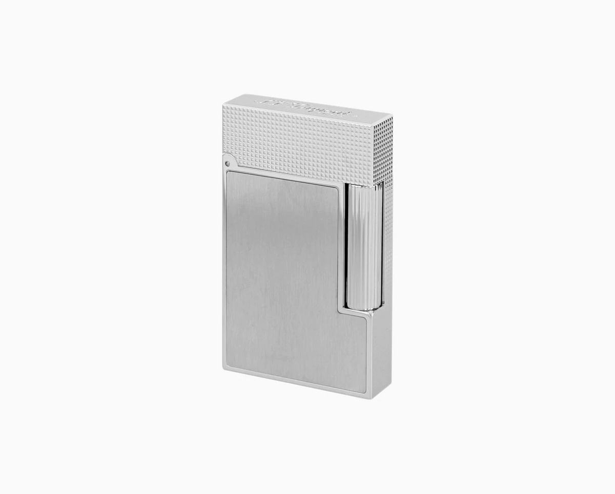 S.T. Dupont Ligne 2 The Perfect Ping Lighter S.T. Dupont Microdiamond Head Brushed Platinum  