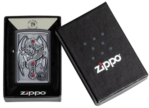 Zippo Lighter - Anne Stokes Gothic Guardian Emblem Zippo Zippo   