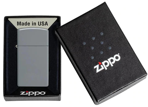 Zippo Lighter - Slim Flat Grey Zippo Zippo   