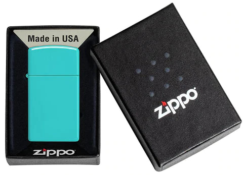 Zippo Lighter - Slim Flat Turquoise Zippo Zippo   