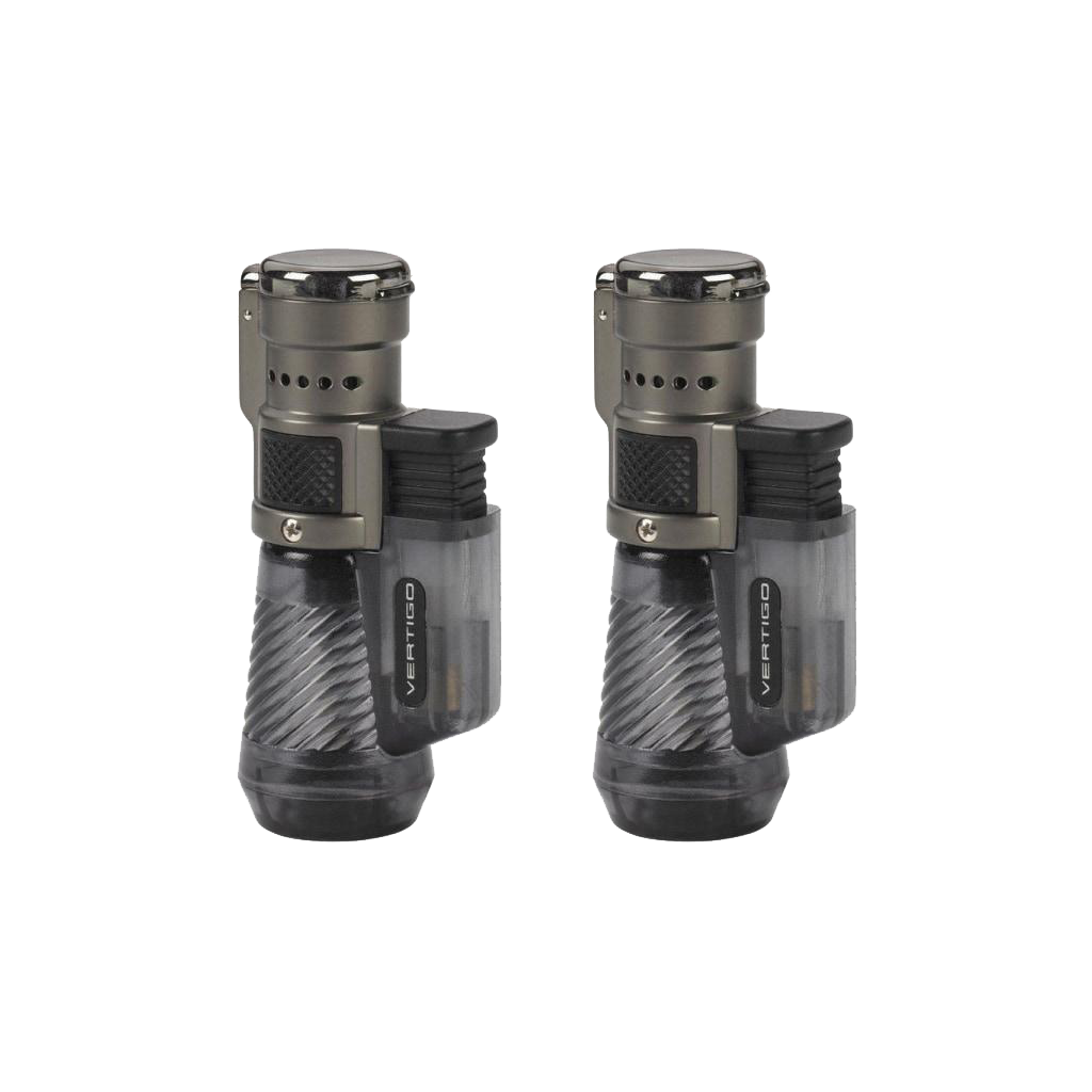 Vertigo Cyclone Triple Torch Lighter Lighter Vertigo Charcoal 2 Pack 