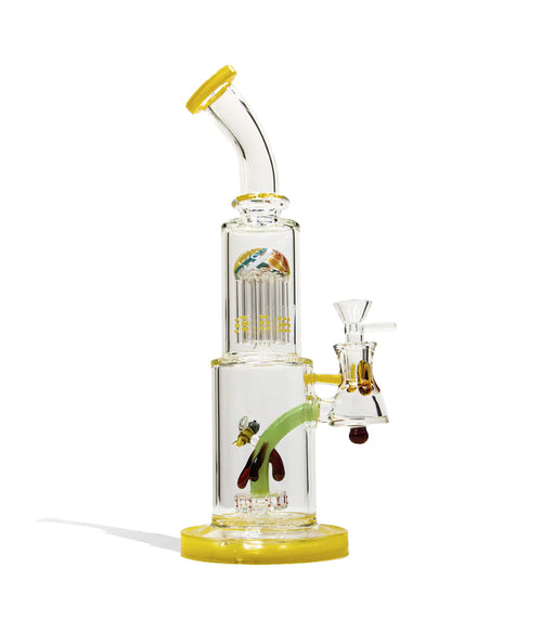Dual Perc Water Pipe Bee Downstem - 13 Inch