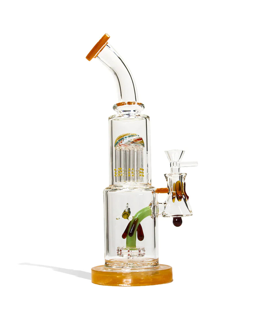 Dual Perc Water Pipe Bee Downstem - 13 Inch