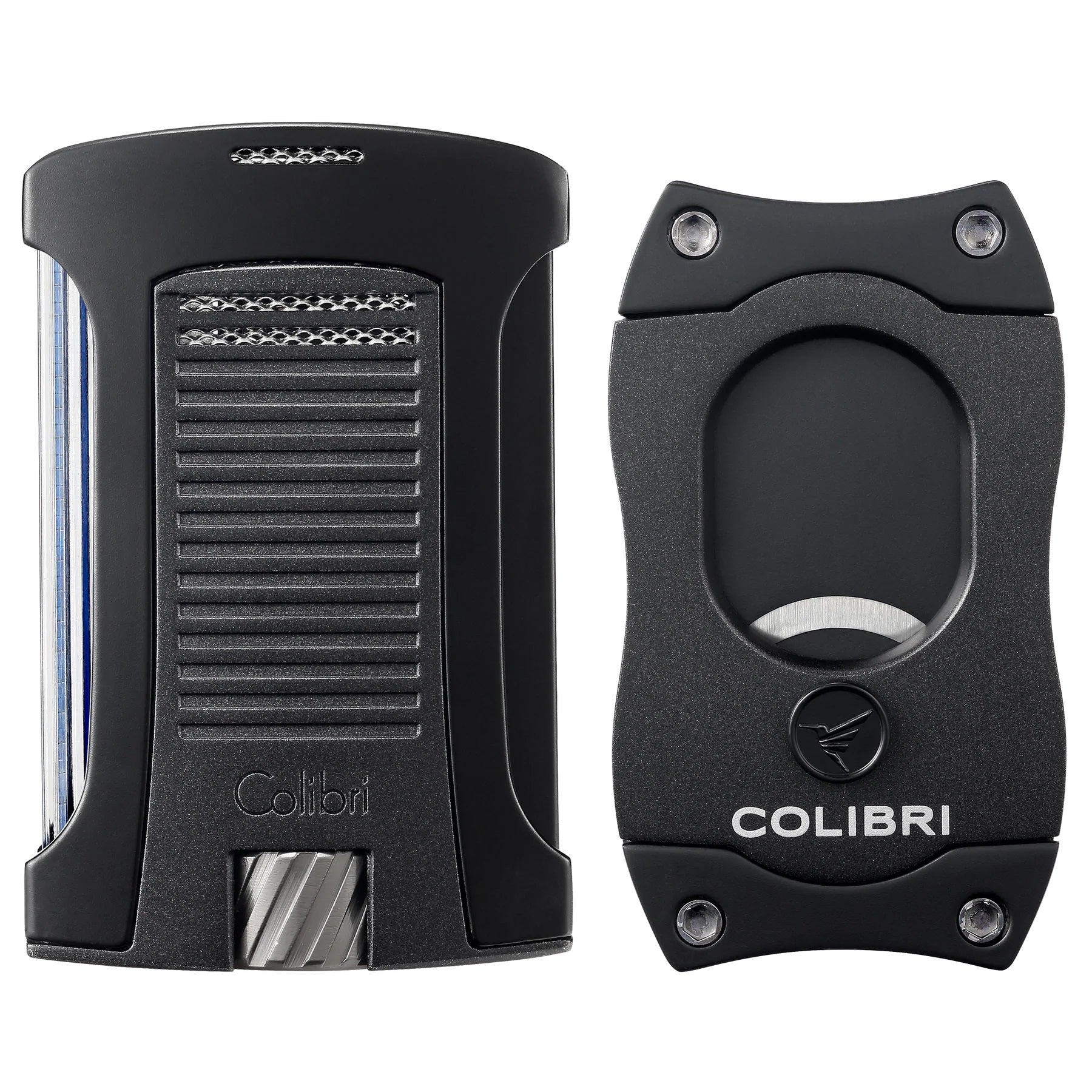 Colibri Metallic Daytona Lighter & S-Cut Cigar Cutter Gift Set Gift Set Colibri Metallic Black  