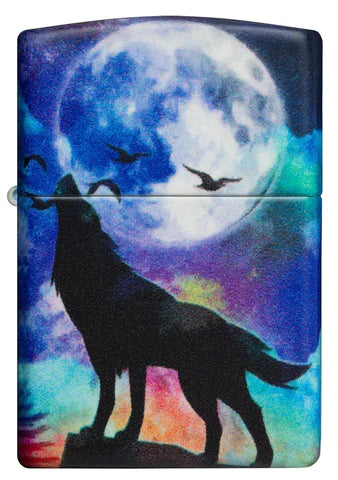 Zippo Lighter - Neon Wolf Howling Zippo Zippo   