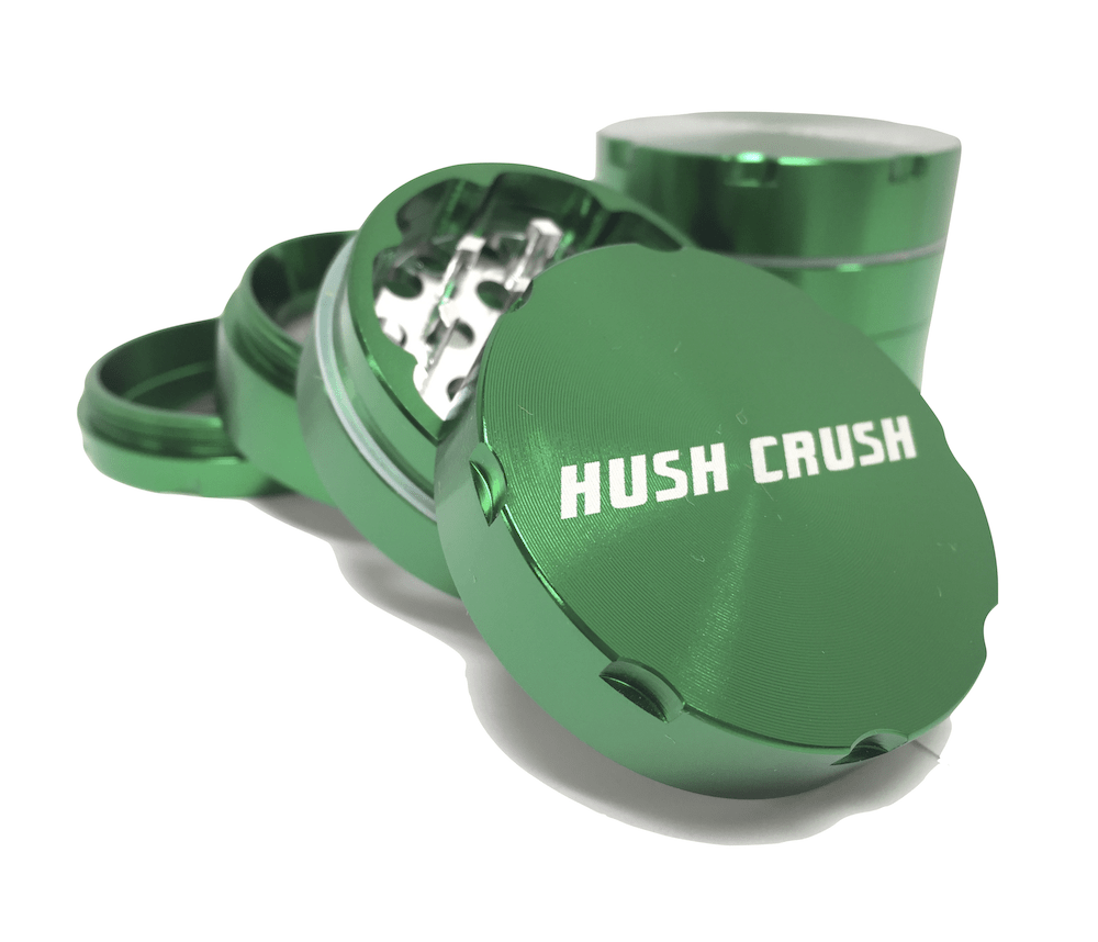 Hush Crush 2" 4-Piece Magnetized Herbal Grinder - Dark Green Cannabis Accessories Hush Crush   