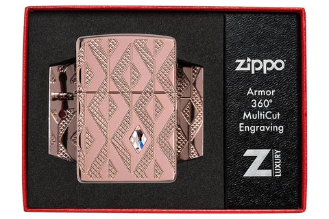 Zippo Lighter - Geometric Diamond Pattern Zippo Zippo   