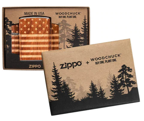 Zippo Lighter - Woodchuck USA American Flag Zippo Zippo   