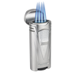 Vector Ironquad Quadruple Flame Lighter Vector Chrome Satin  