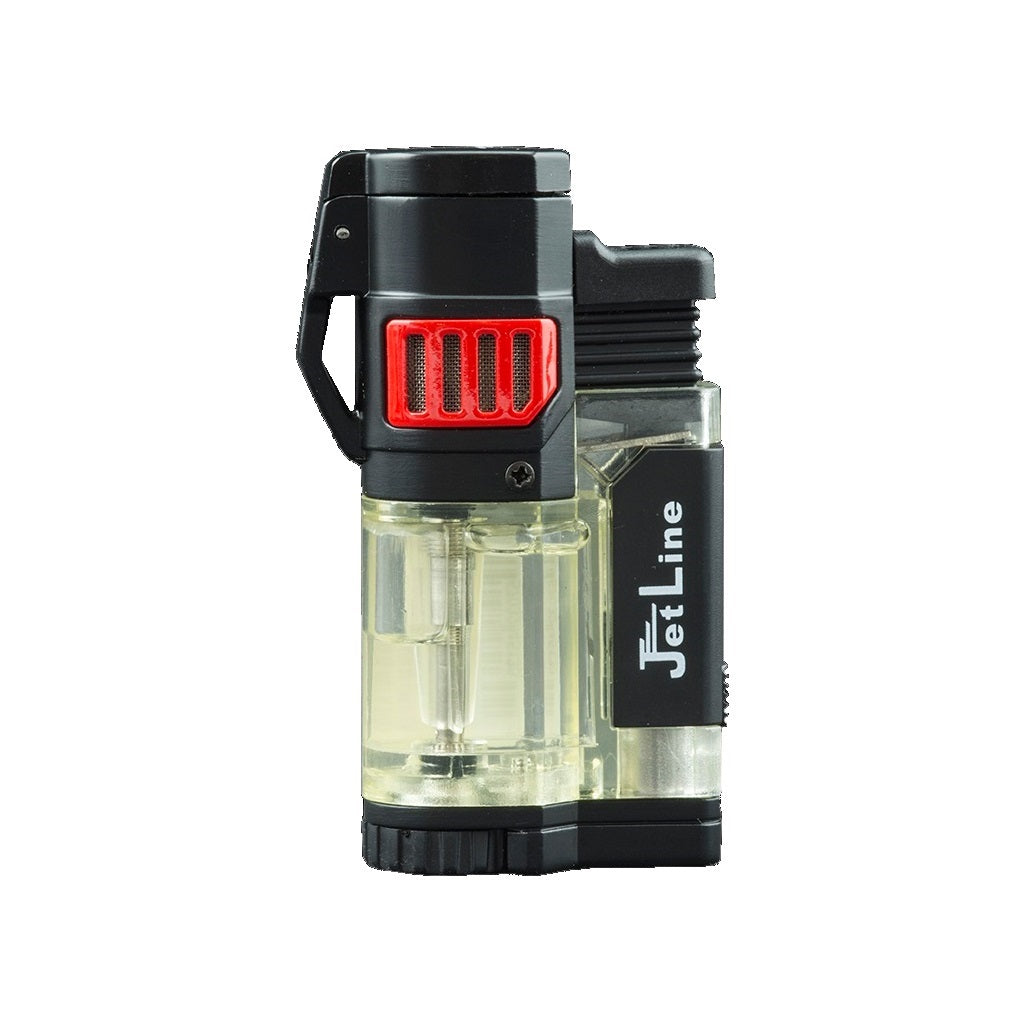 Jetline Diego Triple Flame Pocket Lighter w/ Punch Cutter Lighter Jetline Red  