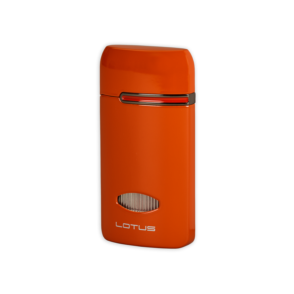Lotus Lighter L76 Matrix Triple Jet Lighter w/ Cigar Punch Lighter Lotus Valencia Orange  