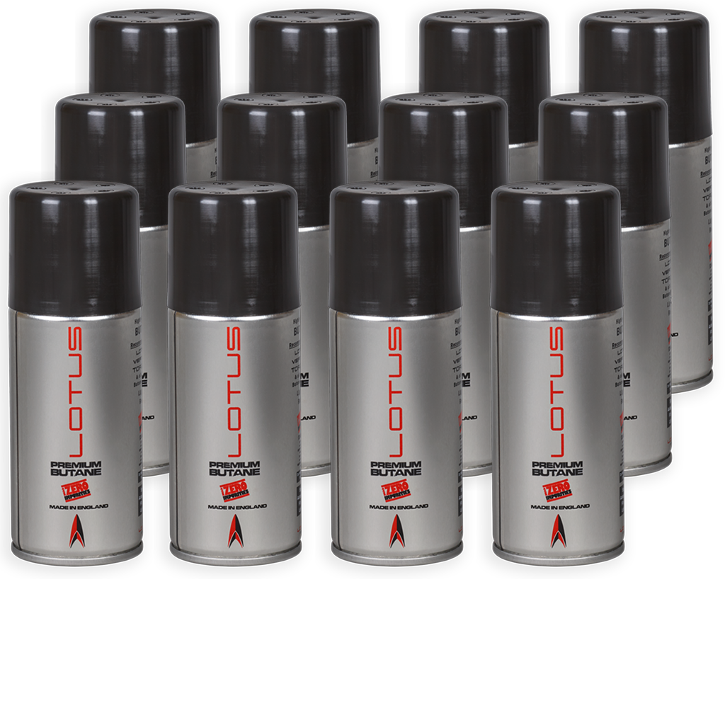 Lotus Premium Butane Gas Lighter Lotus 150mL 12 Pack 