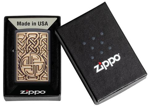 Zippo Lighter - Norse Emblem Black Matte Zippo Zippo   