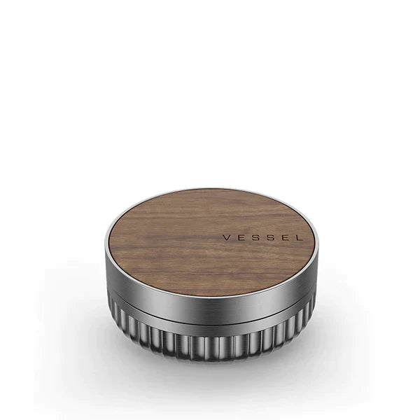 Vessel Mill - 3 Piece Aluminum Grinder Cannabis Accessories Vessel Walnut  