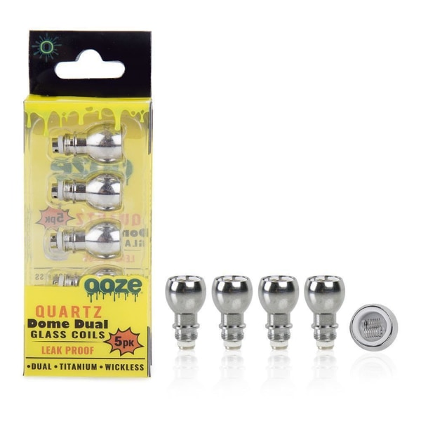 Ooze Dome Dual Coils 5PC/PK Vaporizers Ooze Quartz  