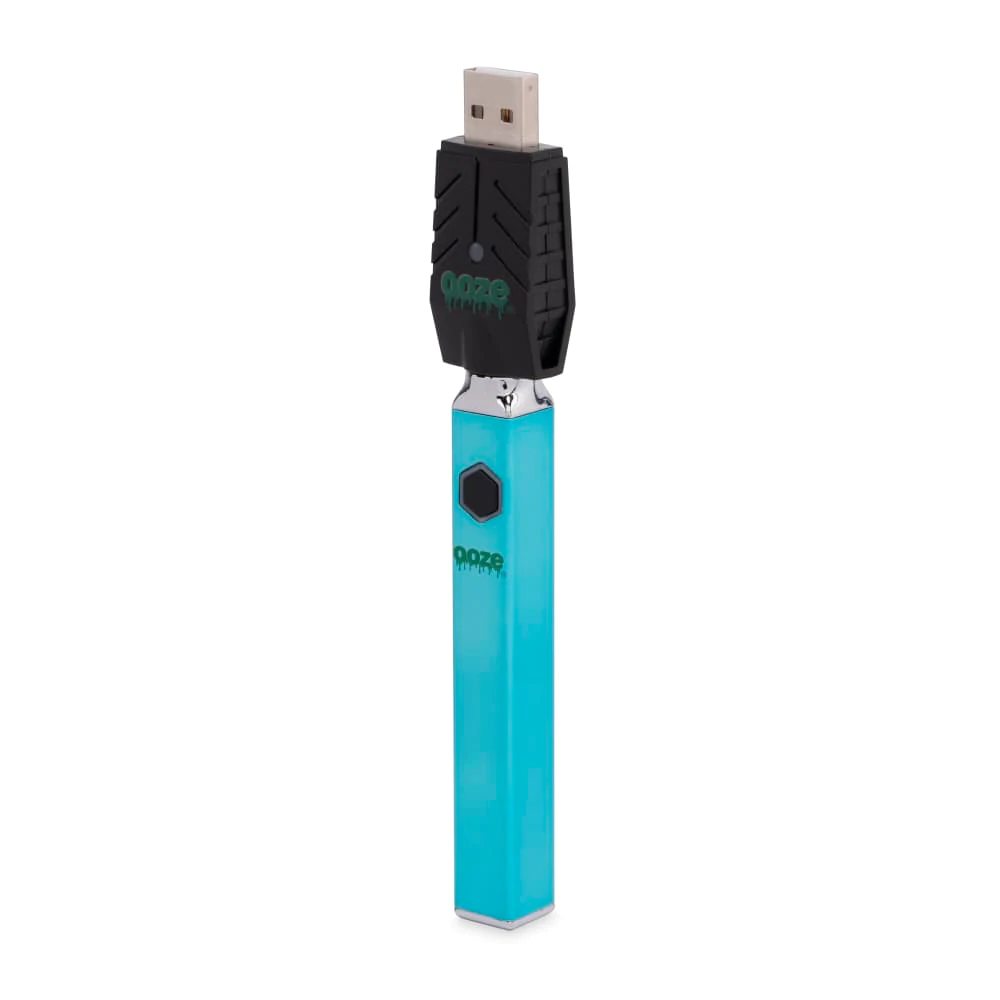 Ooze Quad 510 Thread 500 mAh Square Vape Pen Battery + USB Charger Vaporizers Ooze Arctic Blue  