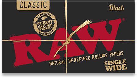 RAW Black Single Wide Double Feed Rolling Papers Cannabis Accessories Raw 6 Pack  