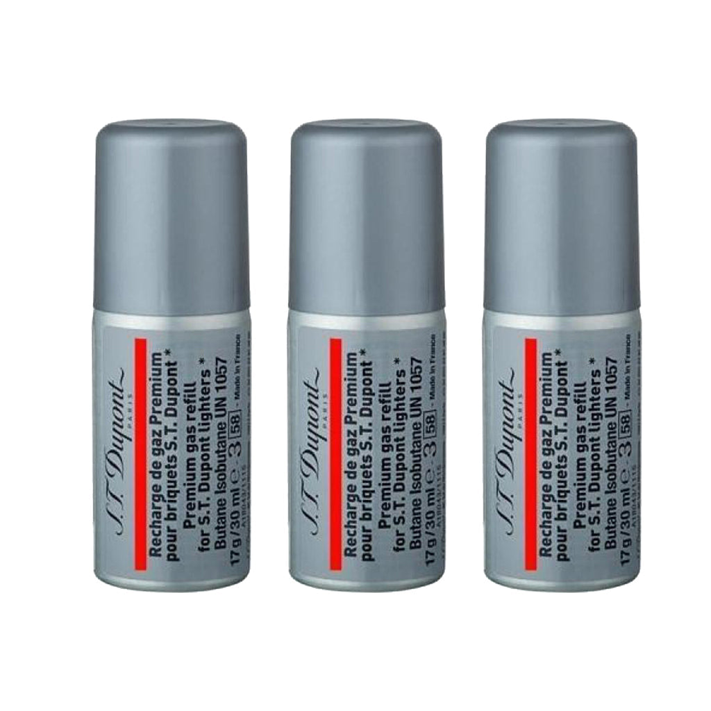 S.T. Dupont Premium Butane 30mL - Red Lighter S.T. Dupont 3 Pack  