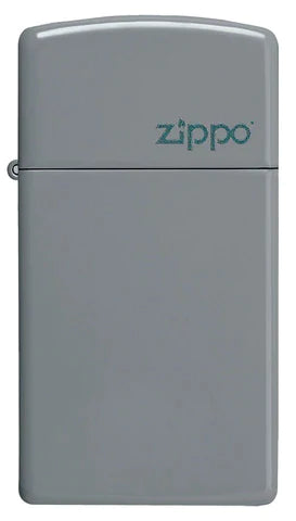 Zippo Lighter - Slim Flat Grey w/ Zippo Logo Zippo Zippo   