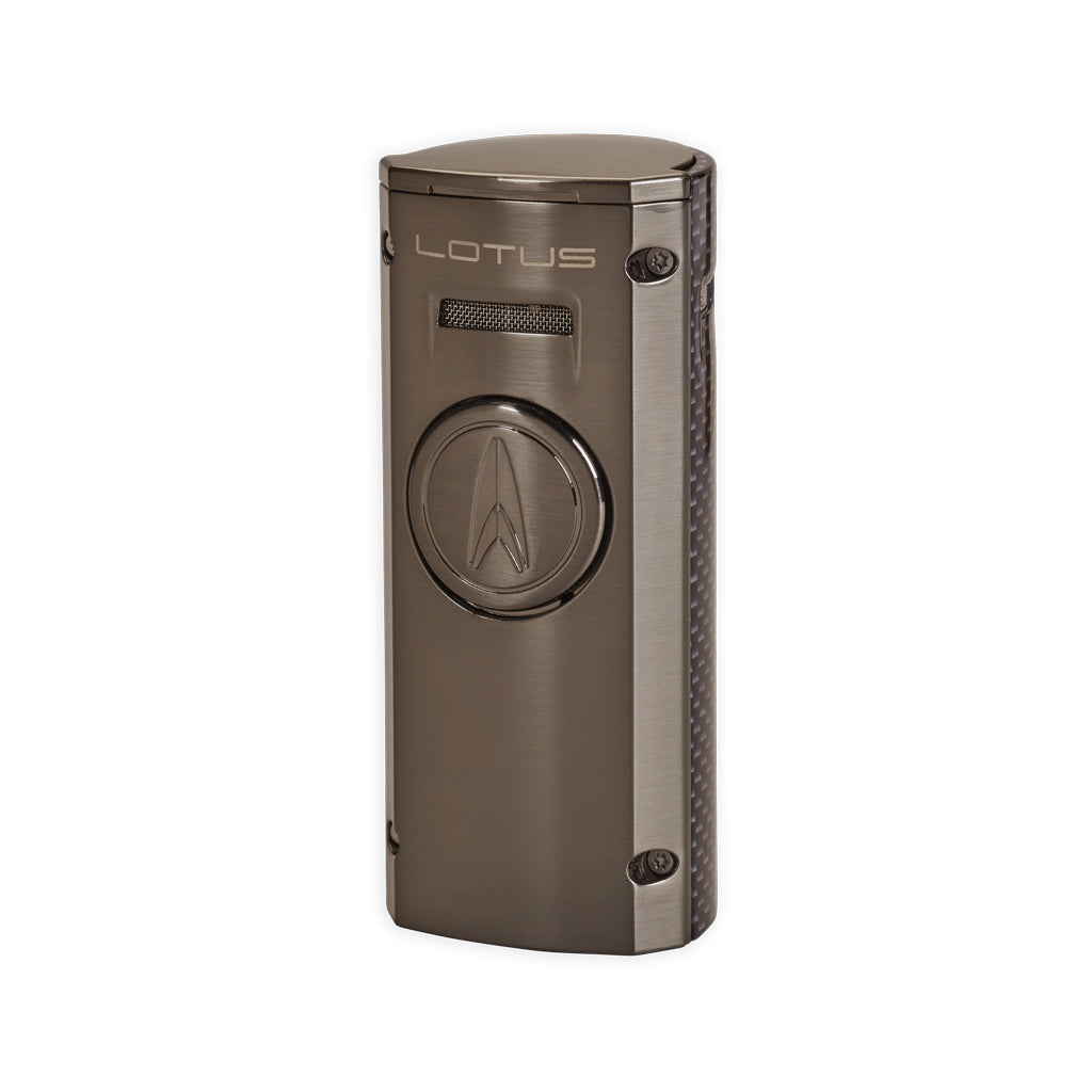 Lotus Minister Quad Flame Table Top Torch Lighter Lighter Lotus Gunmetal & Carbon Fiber  