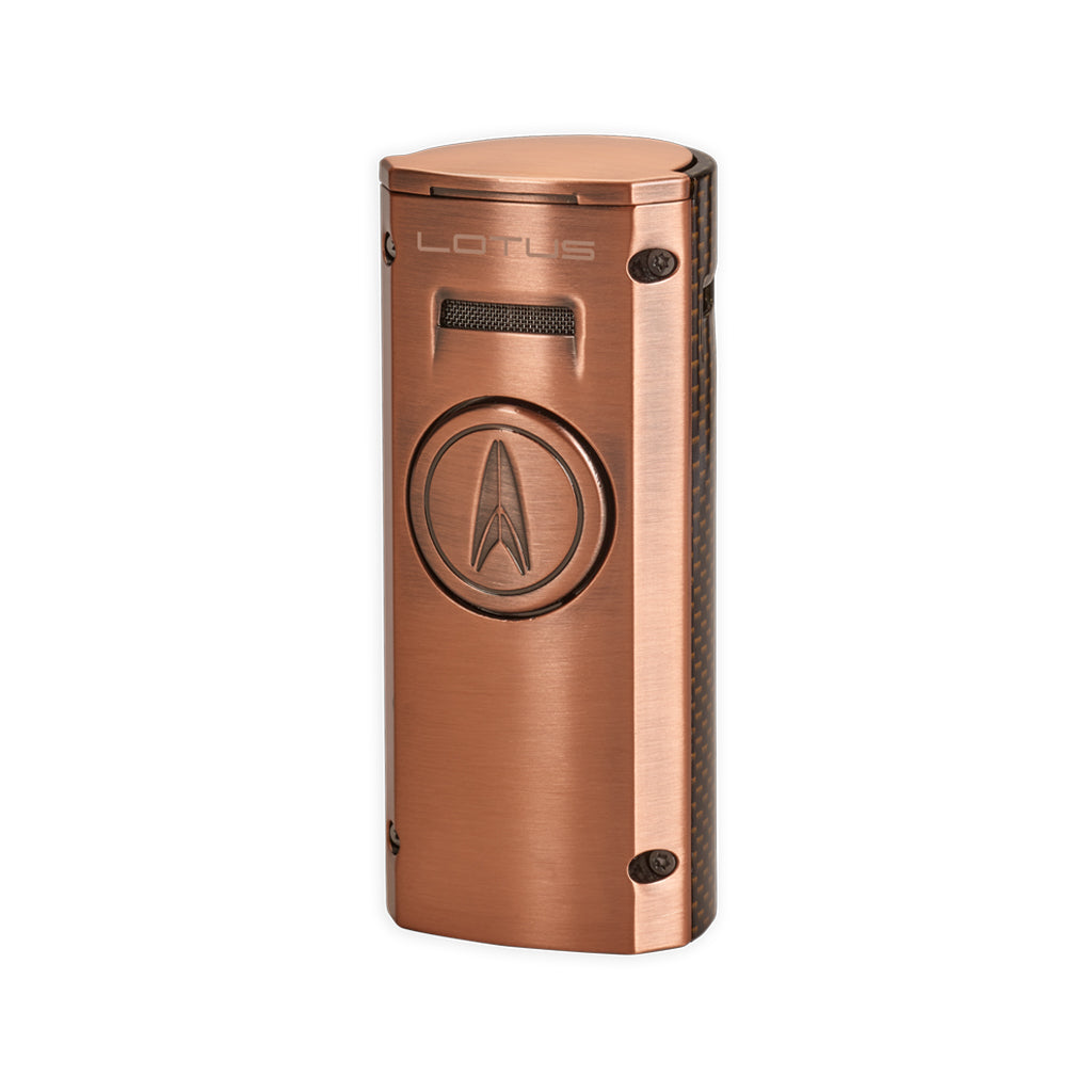 Lotus Minister Quad Flame Table Top Torch Lighter Lighter Lotus Copper & Carbon Fiber  