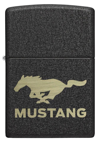 Zippo Lighter - Ford Mustang Black Crackle Zippo Zippo   