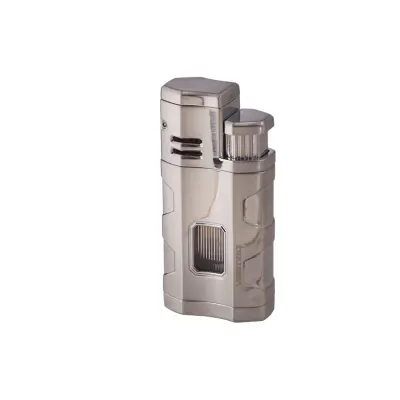 Vertigo Envoy Triple Torch Flame Lighter w/Cigar Punch Lighter Vertigo Chrome  