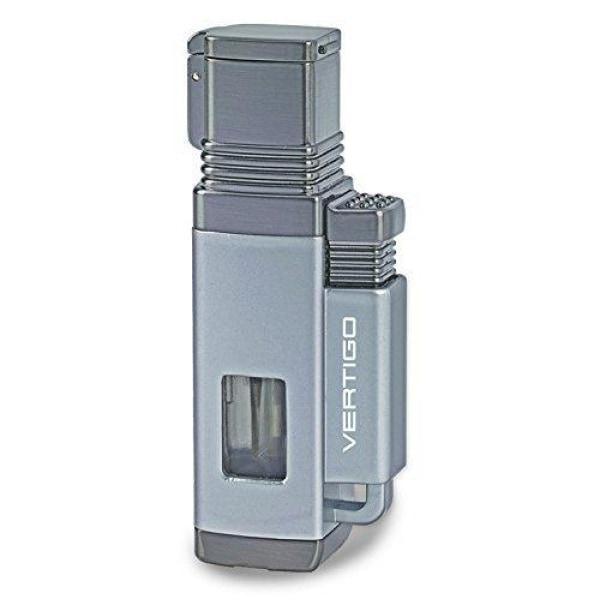Vertigo Churchill Quadruple Torch Lighter Lighter Vertigo Metallic Silver & Gunmetal  