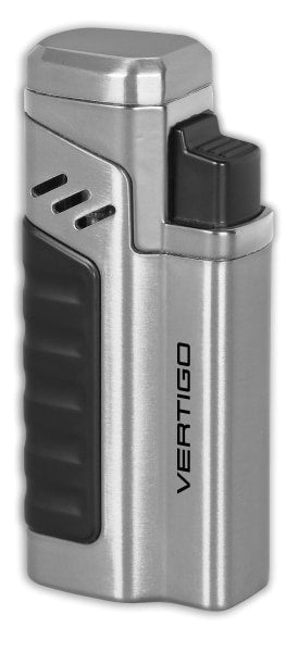 Vertigo Renegade Quad Torch Lighter w/ Punch Lighter Vertigo Brushed Chrome  