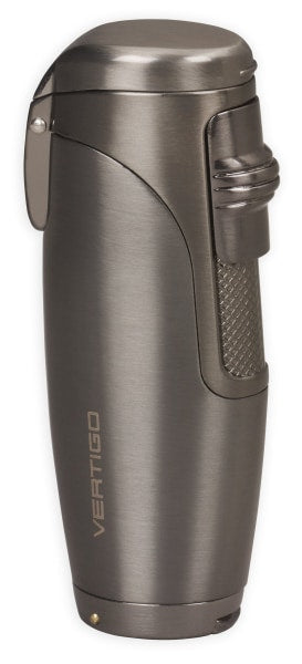 Vertigo Titan Triple Torch Lighter w/ Cigar Punch Lighter Vertigo Brushed Gunmetal  