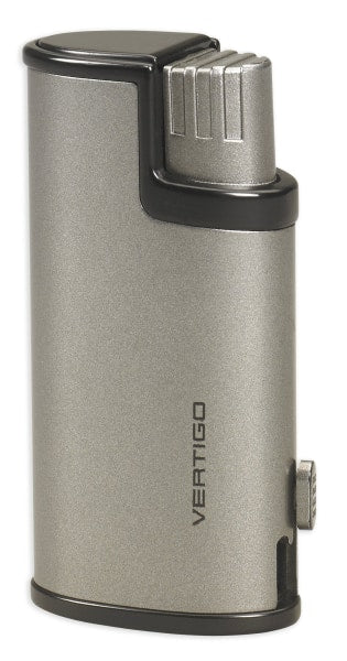 Vertigo Warrior Triple Flame Lighter w/ Cigar Punch Lighter Vertigo Metallic Gunmetal & Bl  
