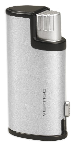 Vertigo Warrior Triple Flame Lighter w/ Cigar Punch Lighter Vertigo Metallic Silver & Black  