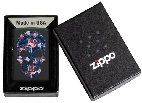 Zippo Lighter - Flamingo Skull Zippo Zippo   