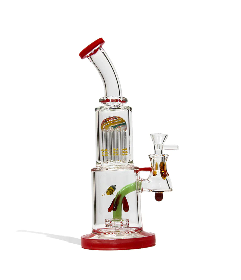 Dual Perc Water Pipe Bee Downstem - 13 Inch