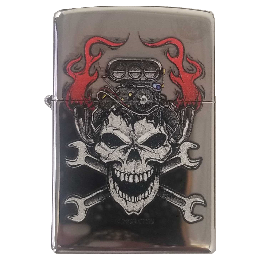 Zippo Lighter - Skull w/ Wrench Zippo Zippo   