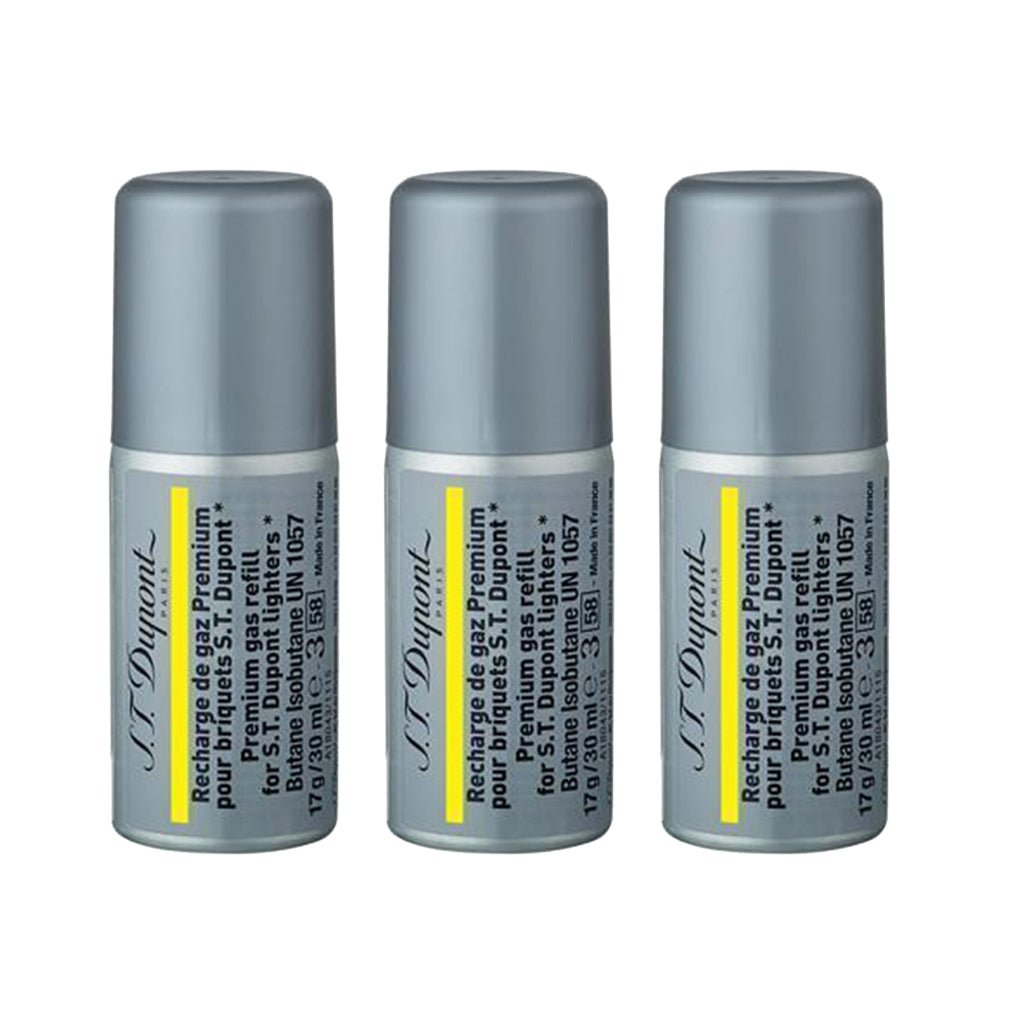 S.T. Dupont Premium Butane 30mL - Yellow Lighter S.T. Dupont 3 Pack  