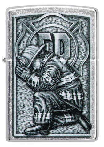 Zippo Lighter - Kneeling Firefighter Zippo Zippo   