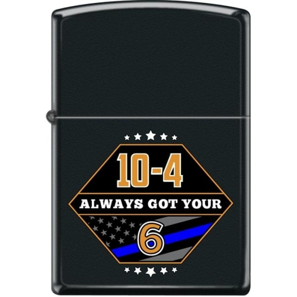 Zippo Lighter - Always Got Your 6 Black Matte Zippo Zippo   