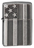 Zippo Lighter - American Flag Armor Antique Silver Plate Zippo Zippo   