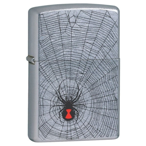 Zippo Lighter - Black Widow Street Chrome Zippo Zippo   