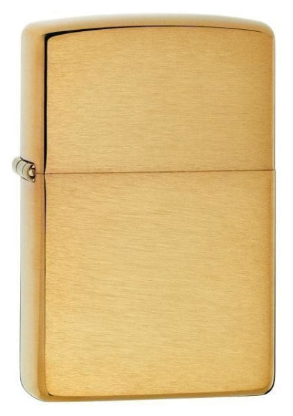 Zippo Lighter - Brushed Brass w/o Engraving Zippo Zippo   