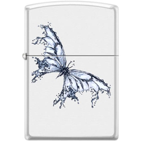 Zippo Lighter - Butterfly White Matte Zippo Zippo   
