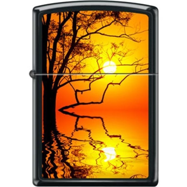 Zippo Lighter - Double Sunset Black Matte Zippo Zippo   